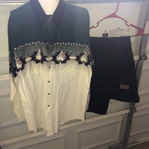 Wrangler shirt and jeans